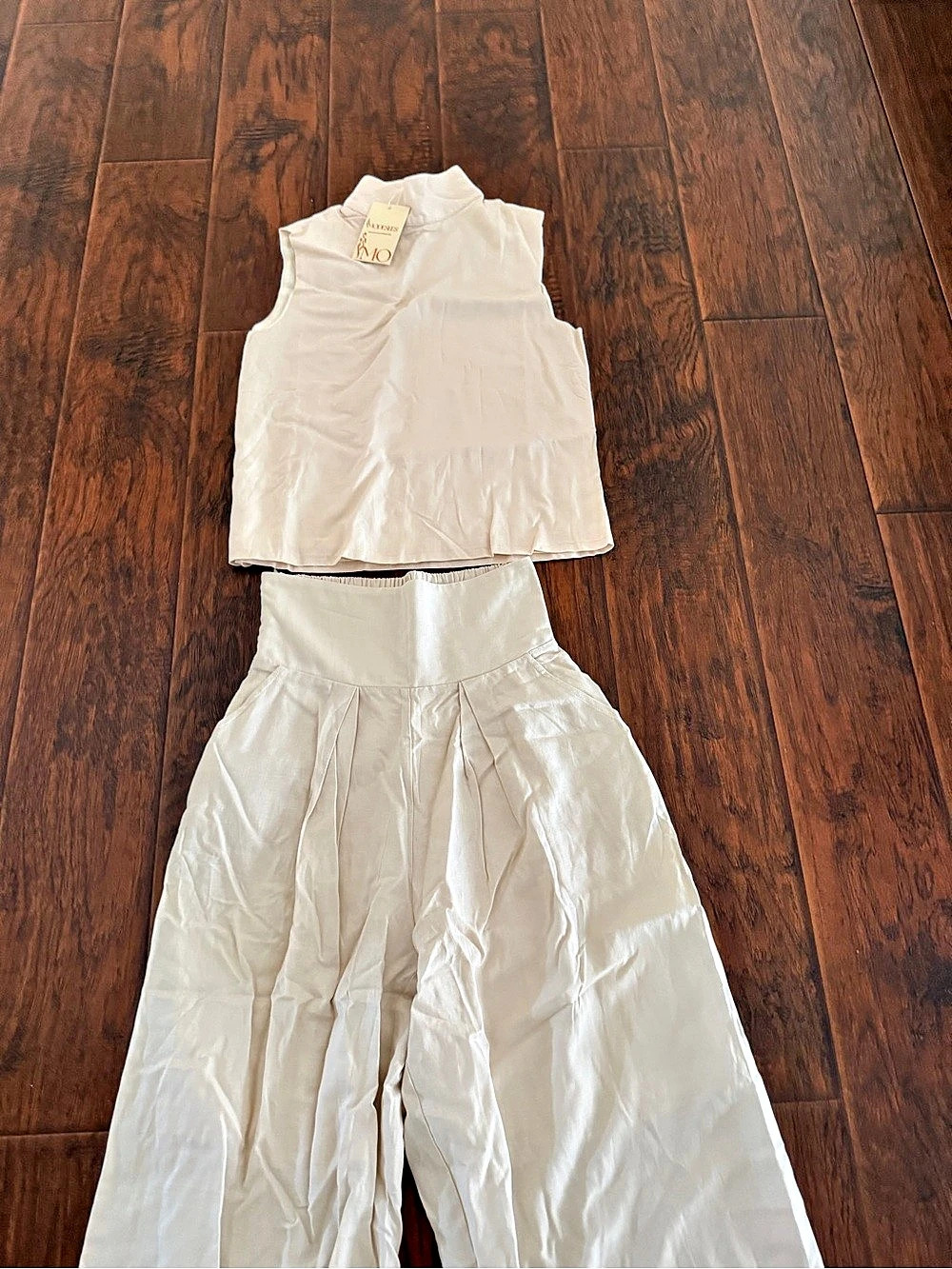 MOTF Wide Leg Two-Piece Set in White Size Small NWT